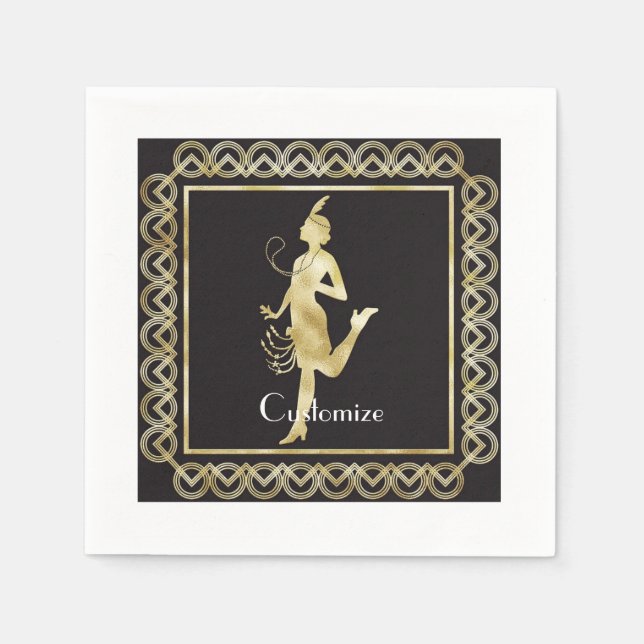 Guardanapo De Papel Garota Flapper de 1920 Thunder_Cove (Frente)