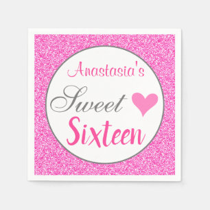 Guardanapo De Papel Garota Glam Princesa Rosa Quente Brilhante Doce De