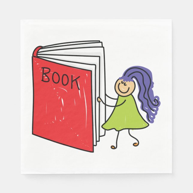 Guardanapo De Papel Garota Lendo Um Livro De Nápoles (Frente)