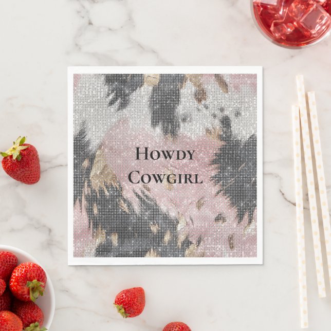 Guardanapo De Papel Garota Negra-Rosa Dourada-Cinzenta (Insitu)