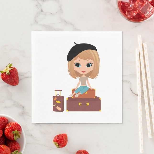 Guardanapo De Papel Garota Passando O Feriado Napkins (Criador carregado)