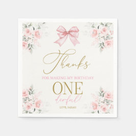 Guardanapo De Papel Garota primeiro aniversario rosa Napkins