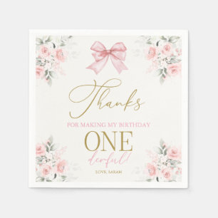 Guardanapo De Papel Garota primeiro aniversario rosa Napkins