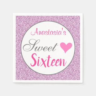 Guardanapo De Papel Garota Rosa Lilac Roxo Brilhante Doce Dezesseis