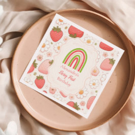 Guardanapo De Papel Garota Strawberry Berry 1ª Festa primeiro aniversa