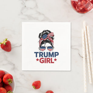 Guardanapo De Papel Garota Trump Coque Desgrenhado Trump 2024 Eleição