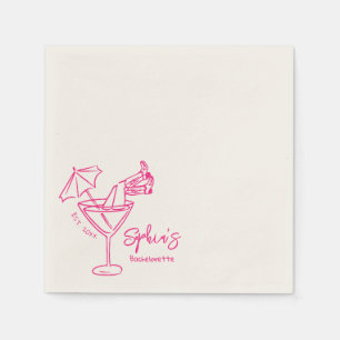Guardanapo De Papel Garota vadia desenhada à mão no Martini Glass