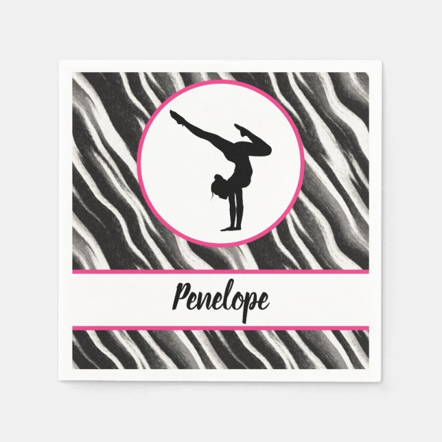 Guardanapo De Papel Garotas Manipulam Zebra Imprima Peles Faux (Frente)