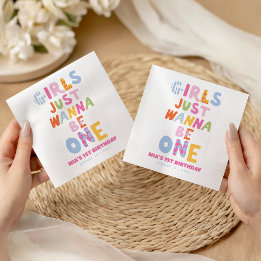 Guardanapo De Papel Garotas retrô só querem ser uma no 1º aniversário 