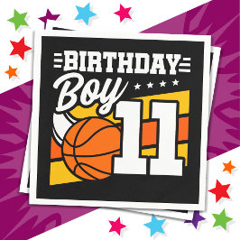 Guardanapo De Papel Garoto 11 de Aniversário do Partido de Basquete, 1