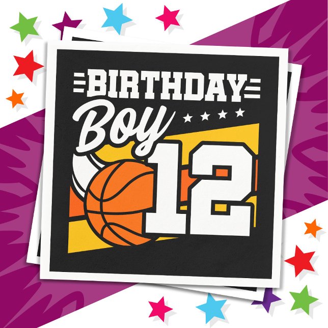 Guardanapo De Papel Garoto 12 de Aniversário do Partido de Basquete, 1 (Criador carregado)