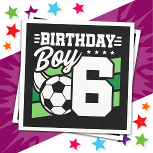 Guardanapo De Papel Garoto 6 de Aniversário do Festa de Futebol de 6 A