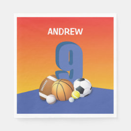 Guardanapo De Papel Garoto 9º Aniversário de Esportes