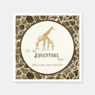 Guardanapo De Papel Garoto Chá de fraldas de Watercolor Giraffe Mama e