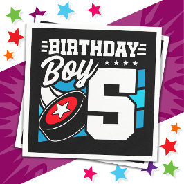 Guardanapo De Papel Garoto de 5 de Aniversário de Festa de Hóquei de 5