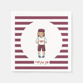 Guardanapo De Papel Garoto De Três Anos Rasgado Em Napkins