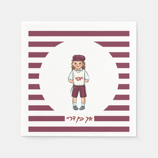 Guardanapo De Papel Garoto De Três Anos Rasgado Em Napkins (Frente)