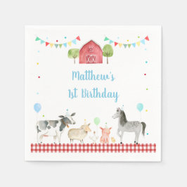 Guardanapo De Papel Garoto Fazenda Barnyard Birthday