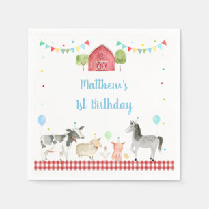 Guardanapo De Papel Garoto Fazenda Barnyard Birthday