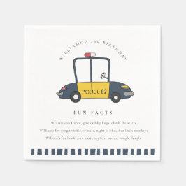 Guardanapo De Papel Garotos Bonitos Carro De Polícia Qualquer Idade Fa