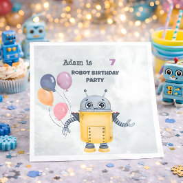 Guardanapo De Papel Garotos de Festa de aniversário robótica