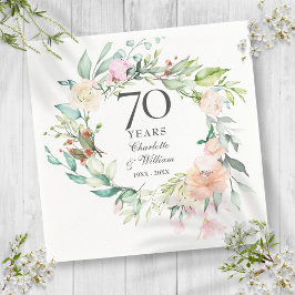 Guardanapo De Papel Garra de Rosas Aniversário de Casamento de 70 anos