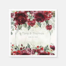 Guardanapo De Papel Garrafa De Peonies Casando Cocktail Napkins