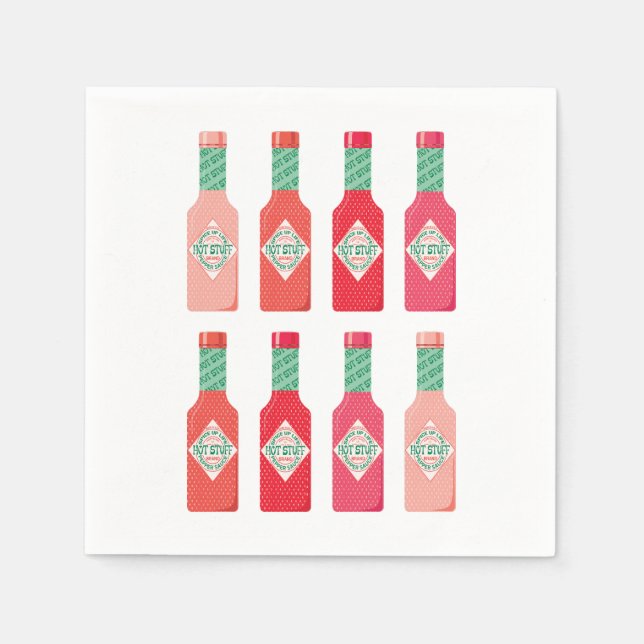 Guardanapo De Papel Garrafas de Molho Quente Gpresente Picante (Frente)