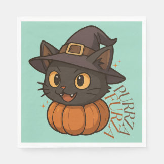 Guardanapo De Papel Gata Bruxa Abóbora Purr