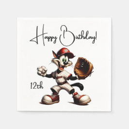 Guardanapo De Papel Gatinho De Beisebol Enrola Para Cima