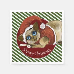Guardanapo De Papel Gatinho de Natal Santa Hat&Casaco