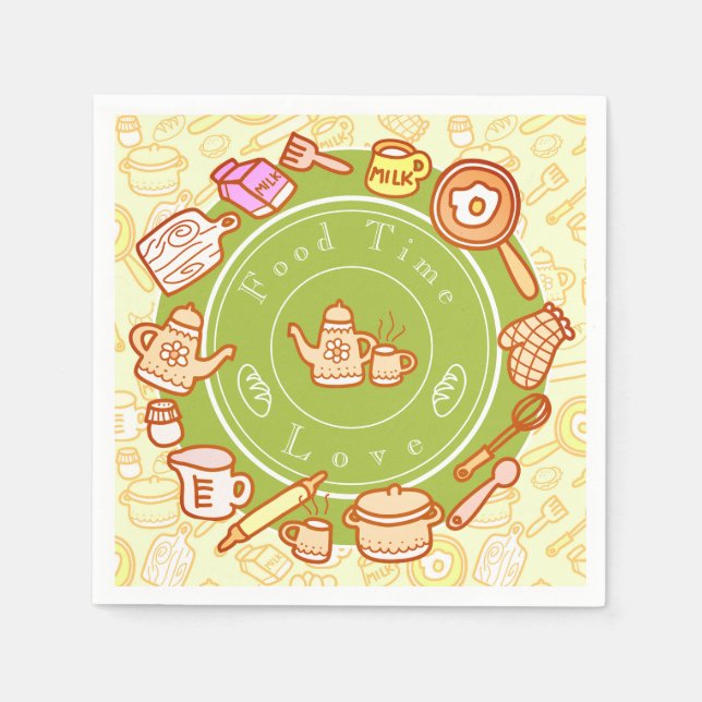 Guardanapo De Papel Gatinho Gelado Verde (Frente)