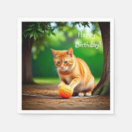 Guardanapo De Papel Gatinho Laranja