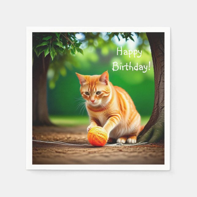 Guardanapo De Papel Gatinho Laranja (Frente)