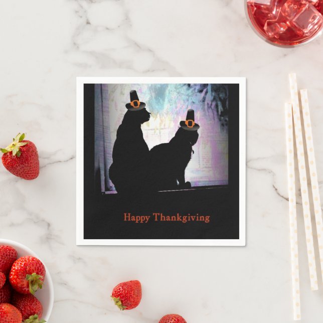 Guardanapo De Papel Gatinhos de Ação de Graças (Insitu)