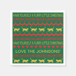 Guardanapo De Papel Gatinhos Felpudos de Natal