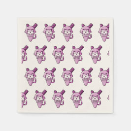 Guardanapo De Papel Gato a Rosa Cone