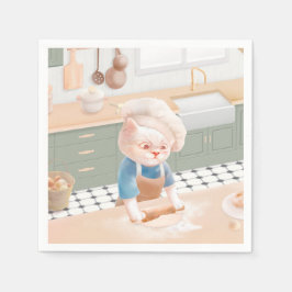 Guardanapo De Papel Gato Baker Baby - Cozy Morning Kneading