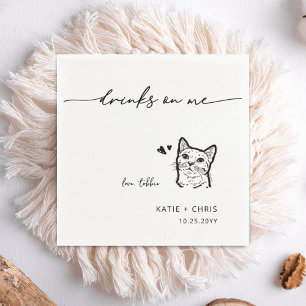 Guardanapo De Papel Gato Bonito bebe em mim Casamento de Gato Minimali
