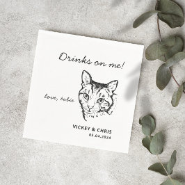 Guardanapo De Papel Gato Bonito Bebe Em Mim Casamento De Pet