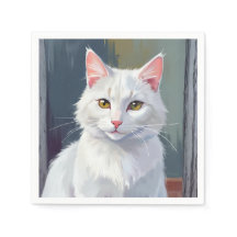 Gato Branco | Pintura de Gato de Estimação em Aqua