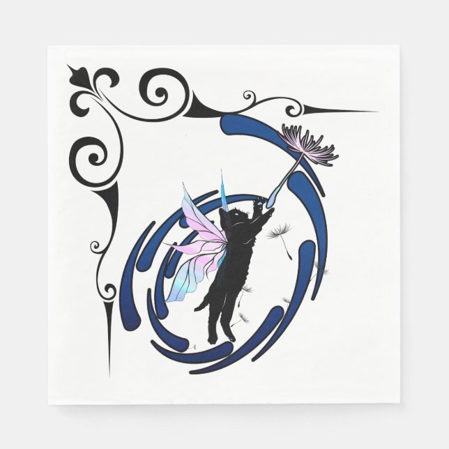 Guardanapo De Papel Gato Cósmico Dandelion (Frente)