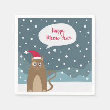 Gato de animação, natal, gato de chapéu