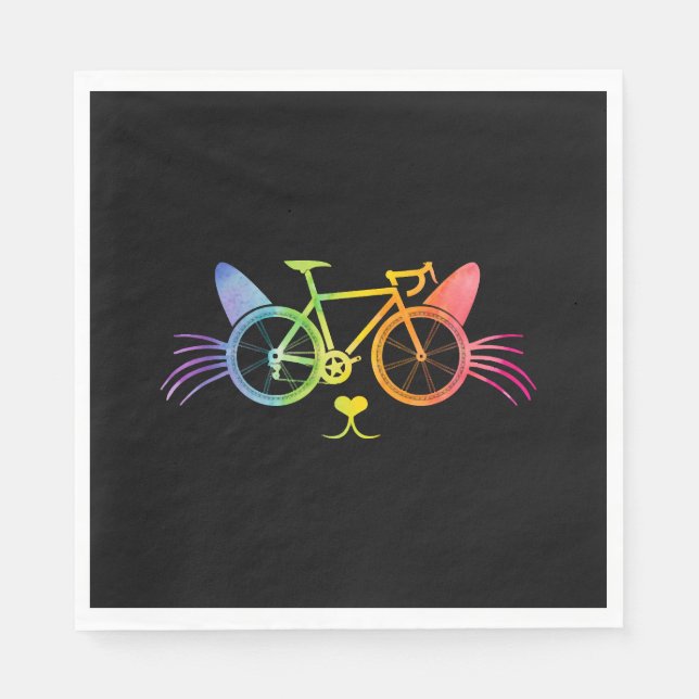 Guardanapo De Papel Gato de Bicicleta Lgbt (Frente)