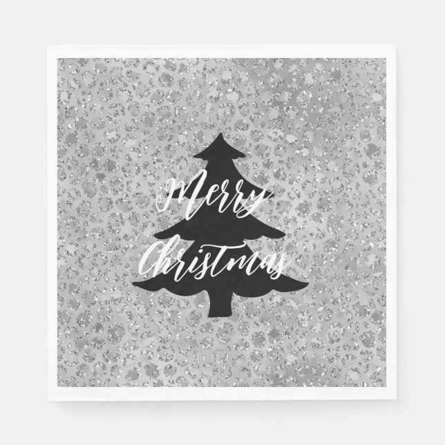 Guardanapo De Papel Gato de Cinza-de-erva-de-prata (Frente)