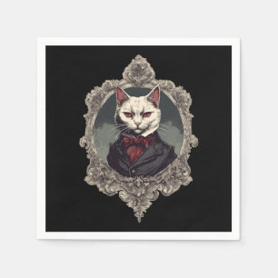 Guardanapo De Papel Gato de Halloween, Gato de Vampiro