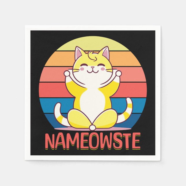 Guardanapo De Papel Gato de ioga (Frente)