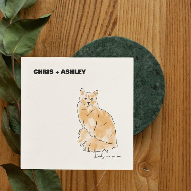 Guardanapo De Papel Gato de laranja Gato de estimação Coquetel Napkin  (Criador carregado)