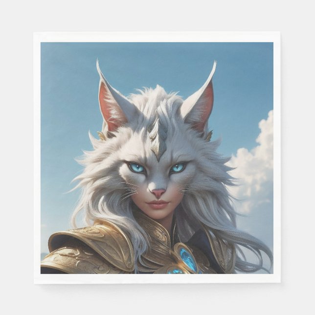 Guardanapo De Papel Gato de Olhos Azuis Molhados (Frente)