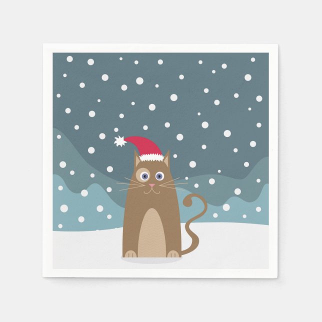 Guardanapo De Papel gato-do-natal-santa (Frente)